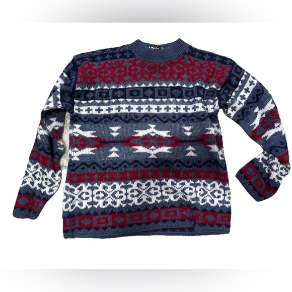 90's Vintage Aztec Style Southwestern Design Sweater By Rose Women’s Small - Picture 1 of 4